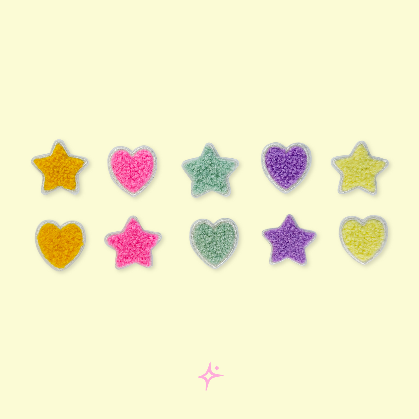 Chenille Heart & Star Patches